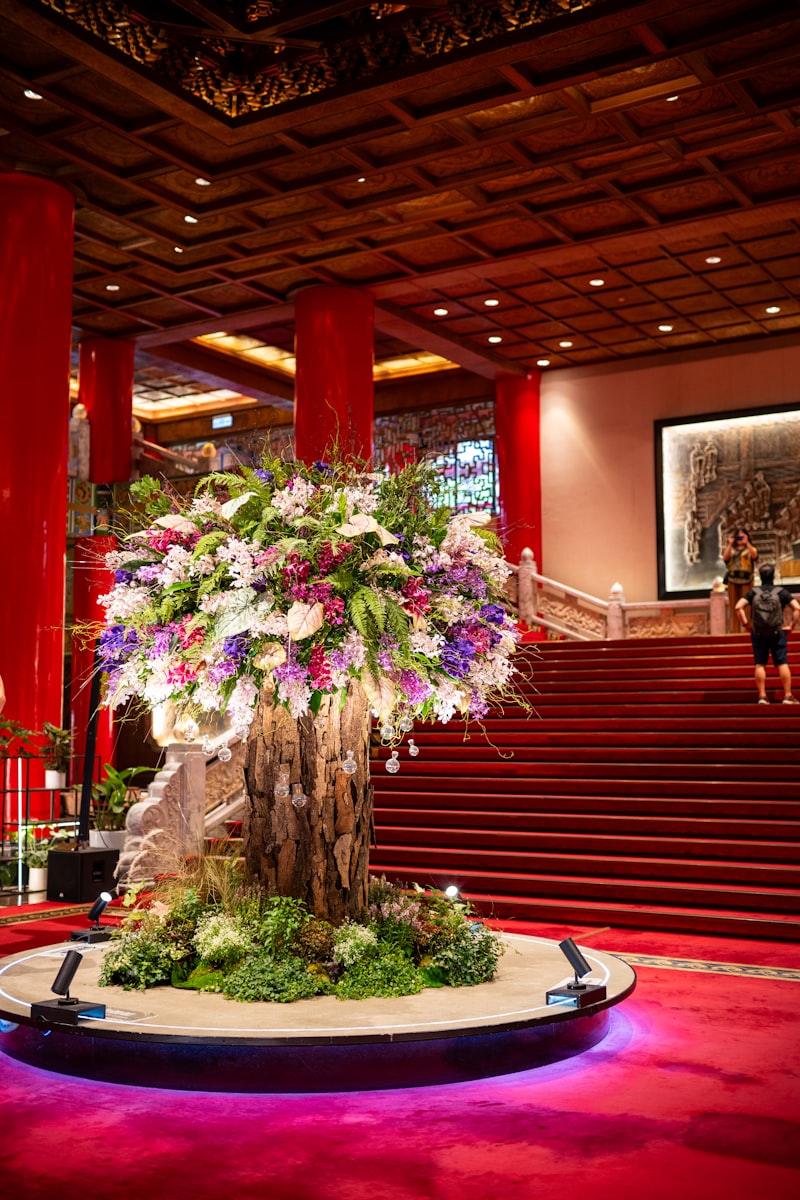 至尊羅馬柱鮮花擺設